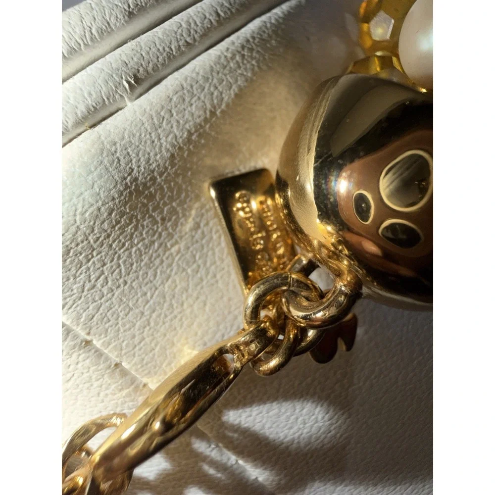 HUGE Kate Spade New York Treasure Chest Statement Necklace PEARL yellow MULTI